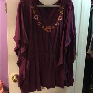 Flowery plum blouse